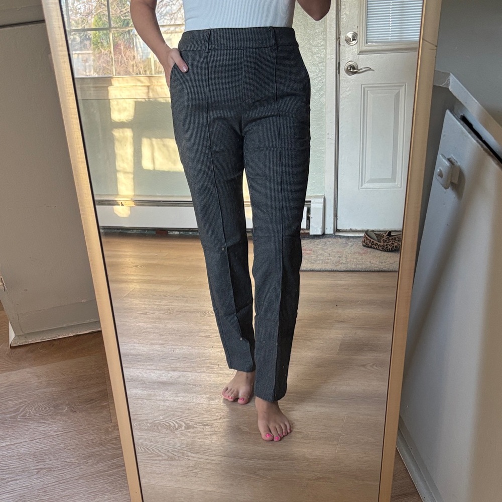 NWT Tailored High-Waist Straight Leg Pants - Dark Gray